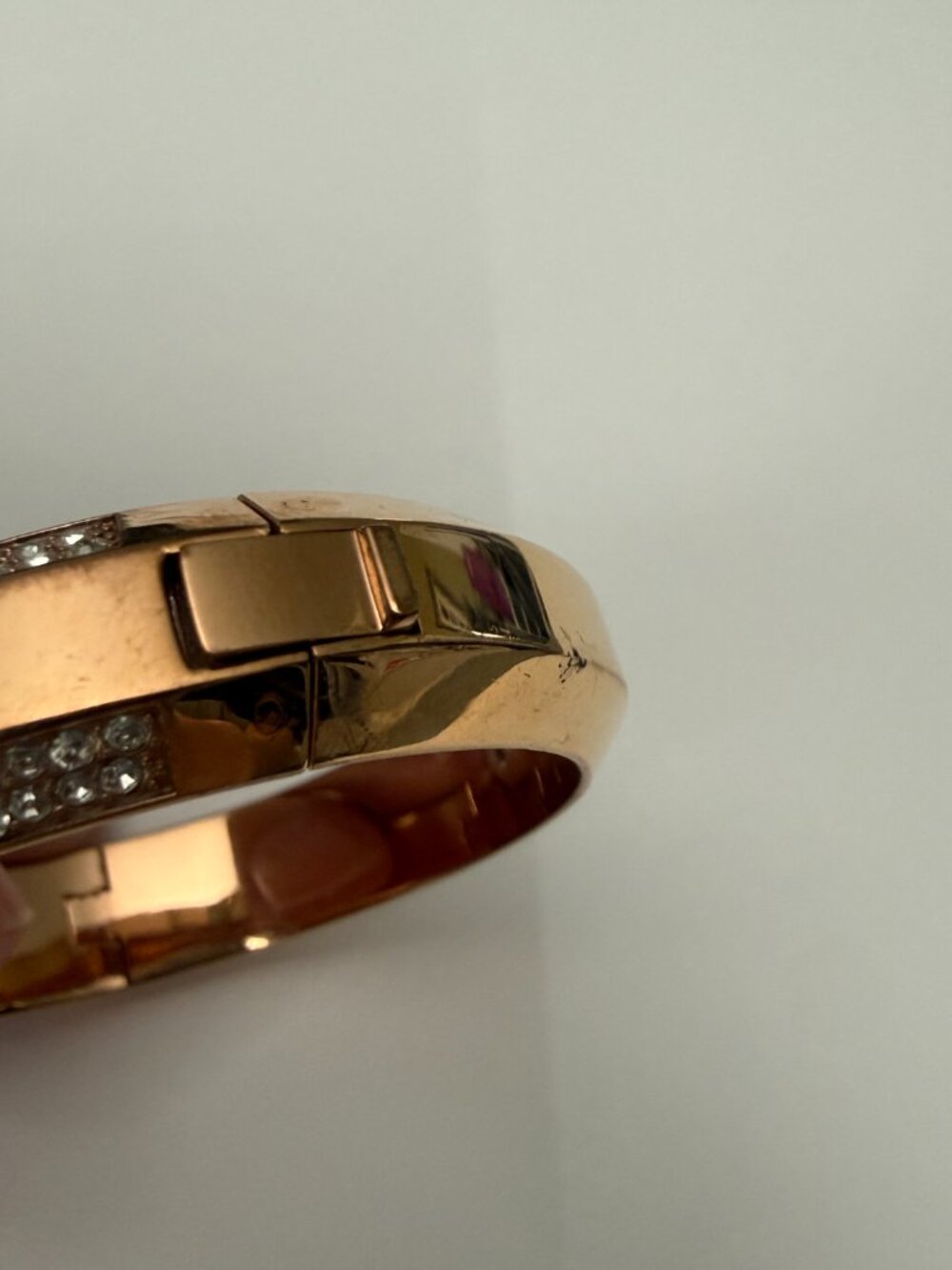 Michael Kors Brilliance Pave Logo Plaque Hinged Bangle Bracelet - Picture 15 of 16